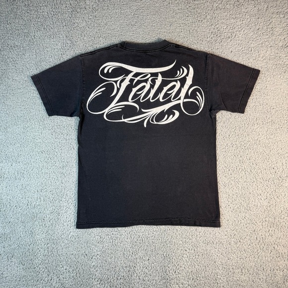 Y2K Fatal Clothing T-Shirt Size Medium 2000s Perfectly Faded Tattoo Double Sided - Picture 8 of 9